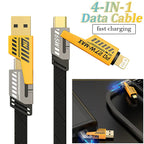 4-in-1 Multi USB Charging Cable – USB-C to USB-C, USB-C to Lightning, USB-A to USB-C, USB-A to Lightning