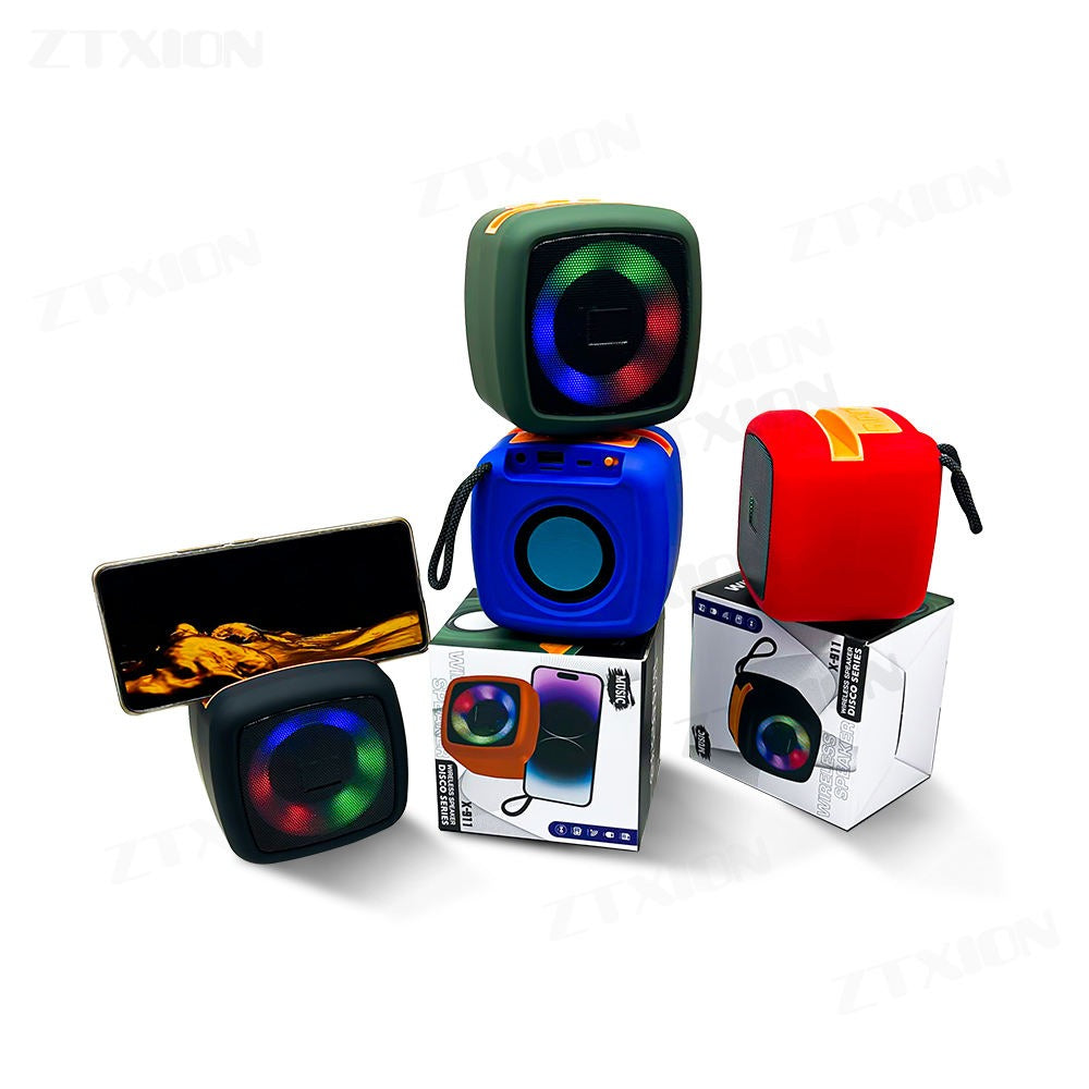 X-911 Wireless Portable Rechargeable Mini Blutooth Speaker With LED Lights And Best For Indoor, Outdoors (Random Color)