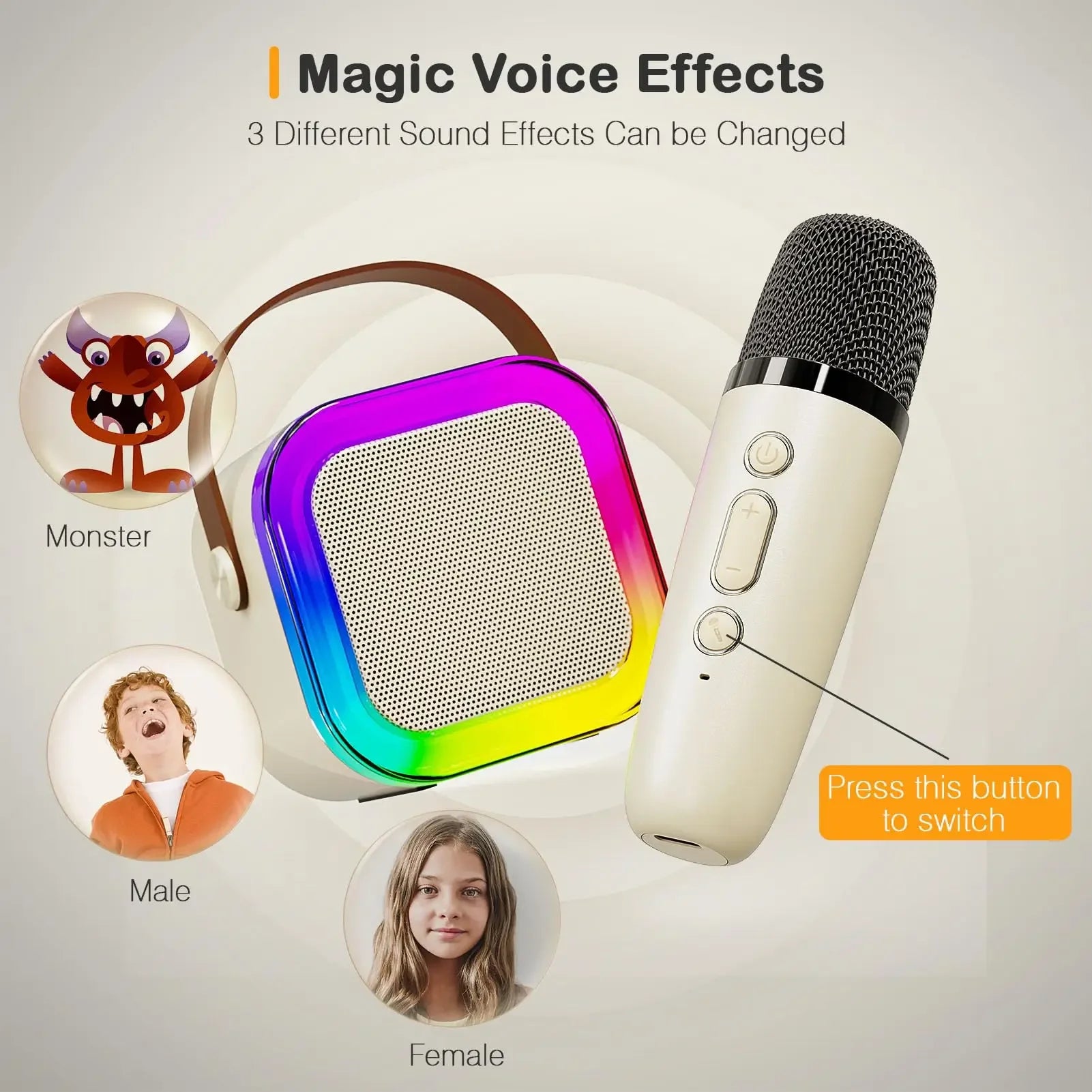 Mini Portable Karaoke Bluetooth Speaker with 2 Mike Audio Integrated Microphone Home Karaoke Wireless Bluetooth Speaker(Random Color)
