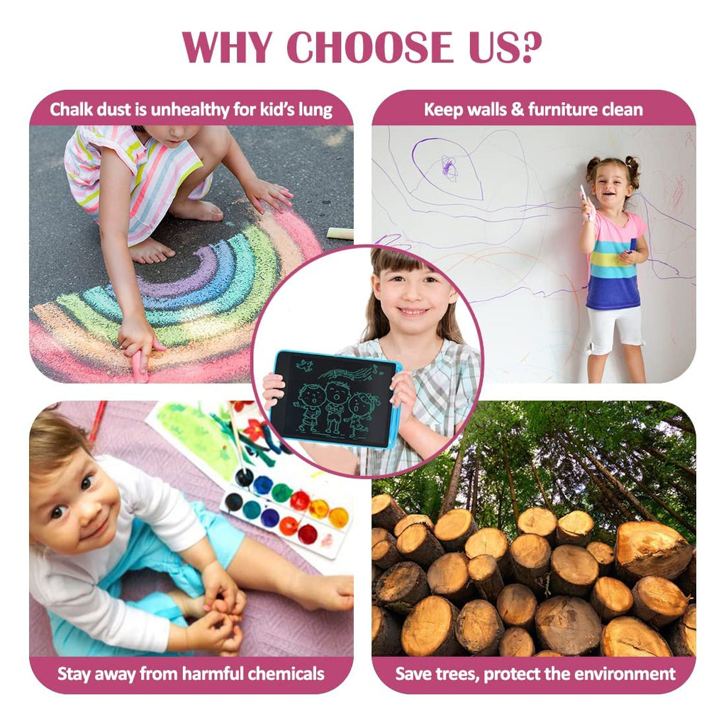 LCD Writing Tablet for Kids - Multi Colour Drawing Pad
