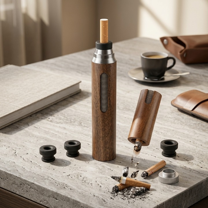 Portable Wooden Ashless Cigarette Holder