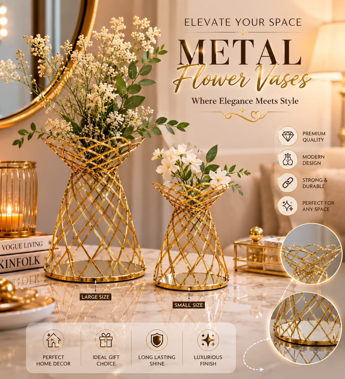 Modern Metal Decorative Vase