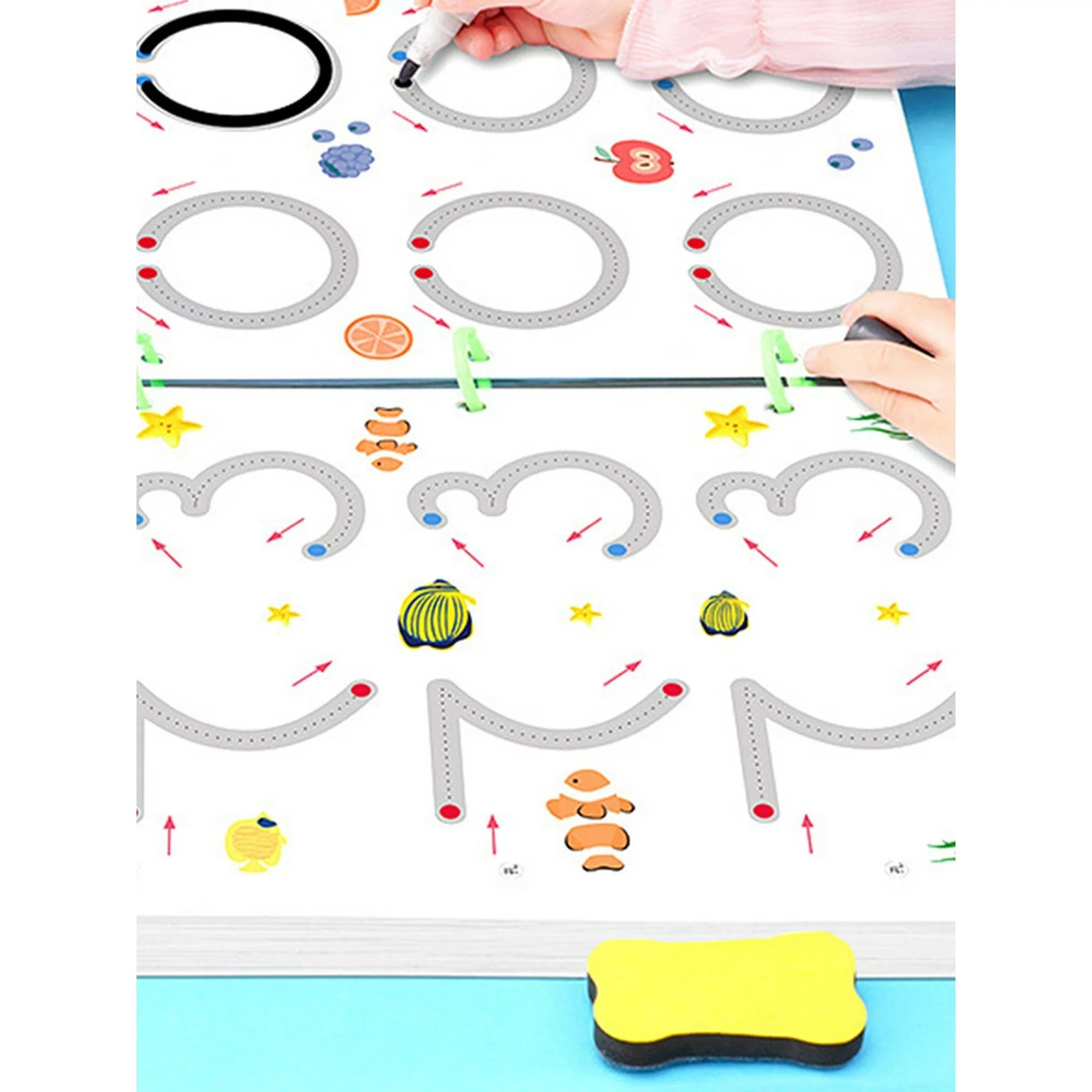 Magic Tracing Workbook Set for Kids with Reusable Magic Pen