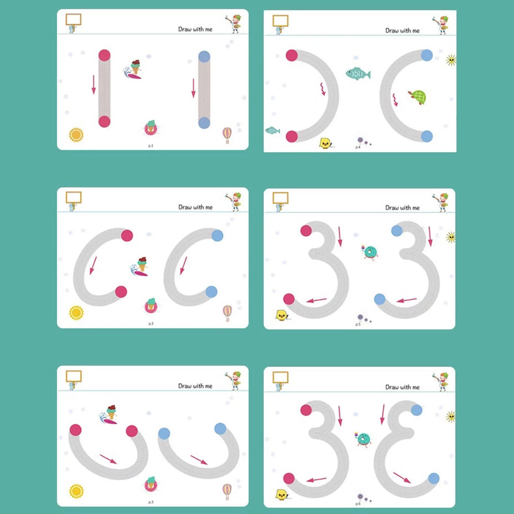 Magic Tracing Workbook Set for Kids with Reusable Magic Pen
