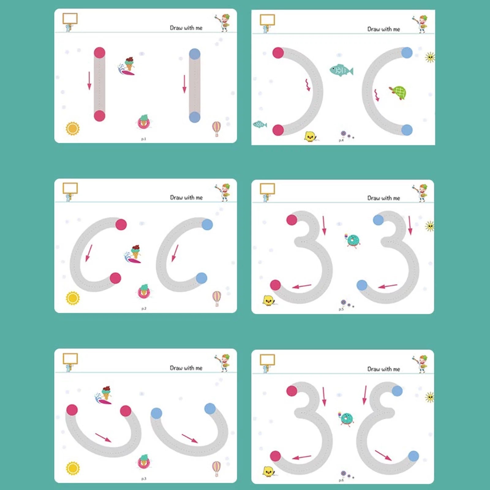 Magic Tracing Workbook Set for Kids with Reusable Magic Pen