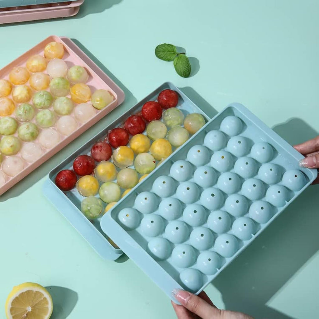 99 Grid Round Ice Ball Maker Tray with Storage Container
