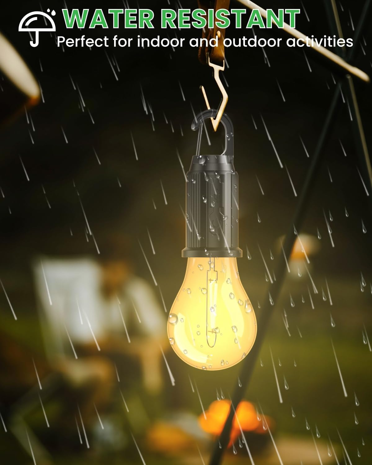 Rechargeable Camping LED Bulb with Hook