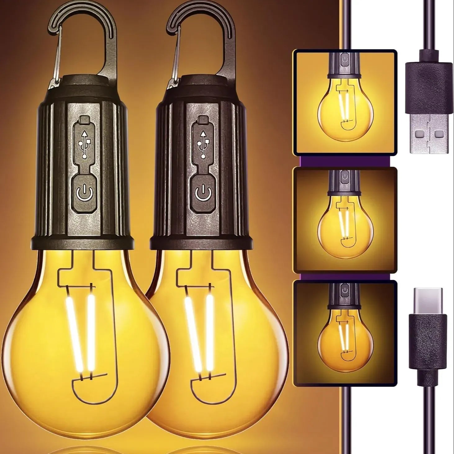 Rechargeable Camping LED Bulb with Hook