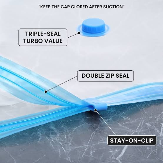 Vacuum Storage Bags Set with Hand Pump (5 Pack)