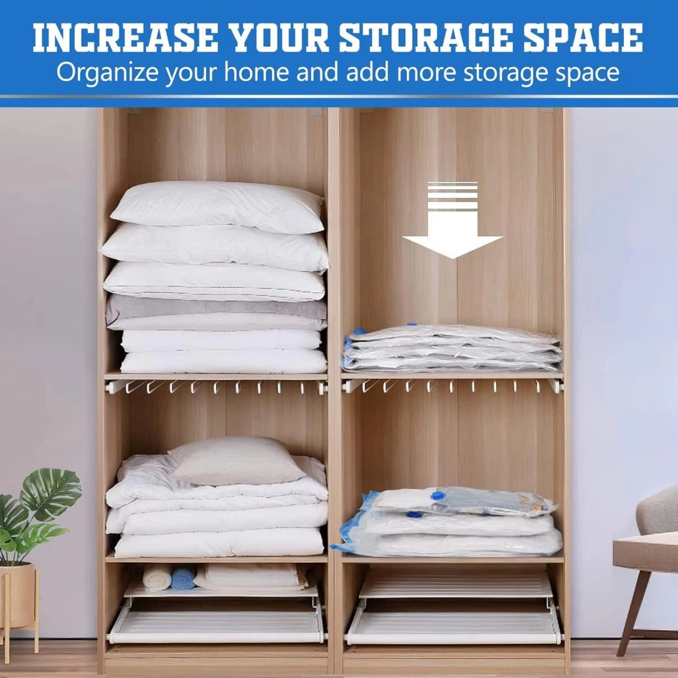 Vacuum Storage Bags Set with Hand Pump (5 Pack)