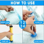 Vacuum Storage Bags Set with Hand Pump (5 Pack)