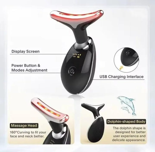 EMS Neck & Face Lifting Massager with LED Light