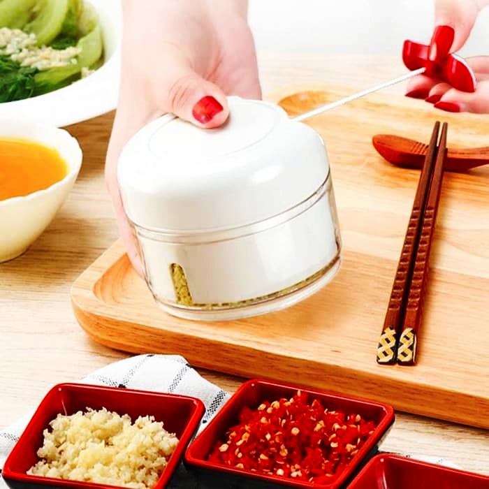 Mini Food Chopper – Hand-Powered Meat Grinder, Mincer, Mixer & Blender for Fruits, Vegetables, Nuts, and Meat