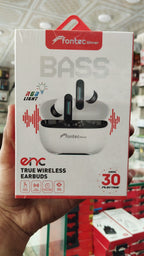 Fontec Winner True Wireless Earbuds – Bluetooth 5.3 Gaming Airbuds with ENC Noise Reduction, RGB Light & Up to 30 Hours Playtime (White)