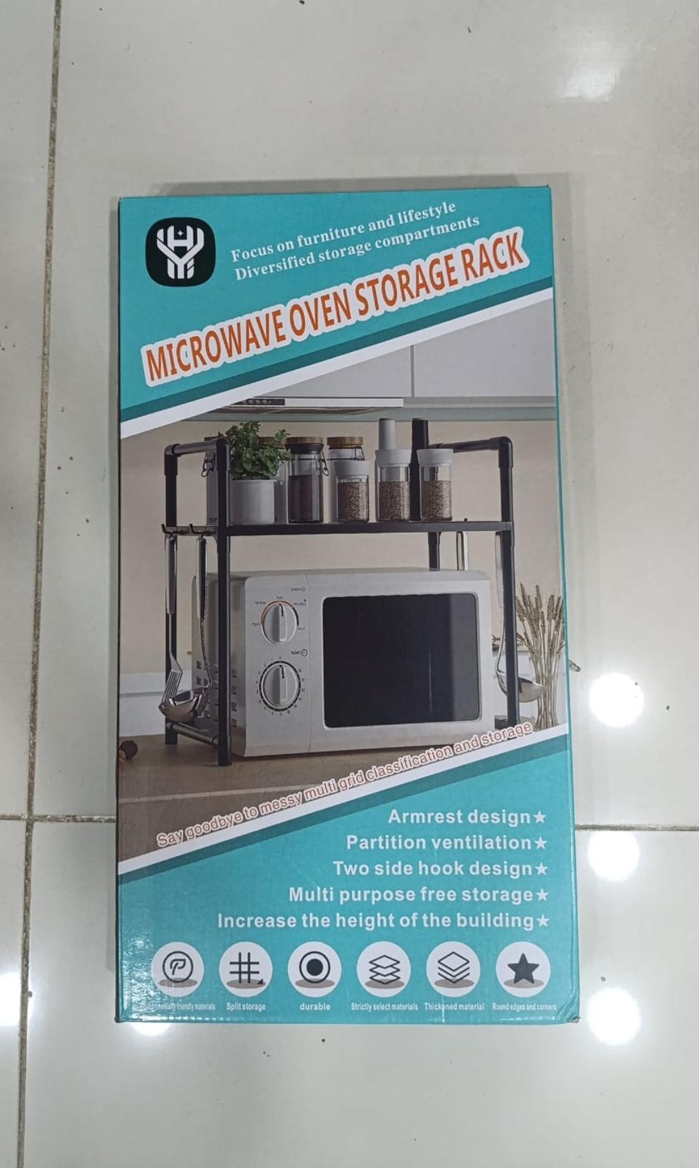 Microwave Oven Storage Rack 2-Tier Kitchen Organizer