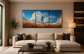 Set of 3 Studio Ghibli Style Anime Girl in Golden Wheat Field Wooden Sticky Wall Art Tiles for Modern Living Room and Bedroom Decor Ready Size 24x11 Inches Each