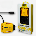 3A Light Change Charger with 2 USB Ports &amp; Built-in Micro USB Cable