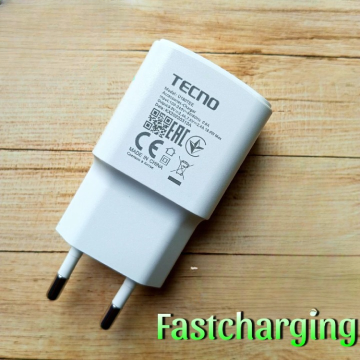 Tecno Fast Charging Charger with USB Cable Complete Set
