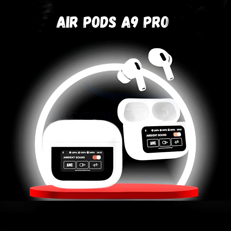 A9 Pro 2 Wireless Earbuds – Bluetooth with ANC+ENC, 4 Pcs Ear Tips, White