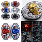 Universal 125cc Motorcycle LED Skull Tail Light – Multi-Color Fancy Rear Back Light for Bikes