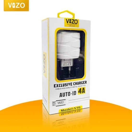 V16-Micro USB – 4A Smart Fast Charger (3 USB Ports + Built-in Cable)