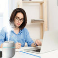 Humidier with Warm LED Outline USB Portable Air Humidifier Essential Oil Diffuser Modes Auto Off With LED Light For Home Car Mist Maker Face Steamer Car Air Fresheners
