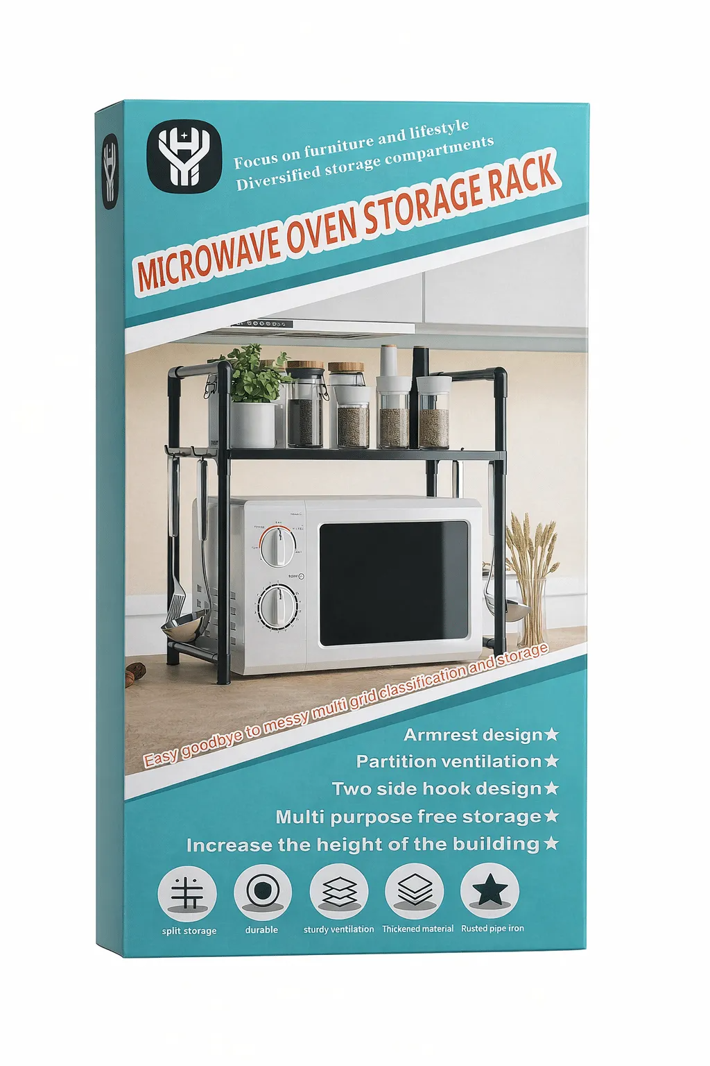 Microwave Oven Storage Rack 2-Tier Kitchen Organizer