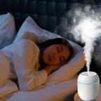 Humidier with Warm LED Outline USB Portable Air Humidifier Essential Oil Diffuser Modes Auto Off With LED Light For Home Car Mist Maker Face Steamer Car Air Fresheners