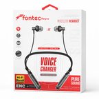 Fontec Magna Wireless Neckband Bluetooth Earphones – Integrated 5-Mode Voice Changer, Hi-Fi Audio & ENC Noise Reduction - Random Color