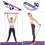 Portable Pilates Studio Yoga Gym Exercise Resistance Band Elastic Home Pilates Bar Stick Fitness Rope(Random Colours)