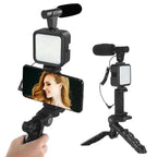 Ay-49 Video Making Kit Vlogging Tripod Triple Band Light With Bluetooth Remote