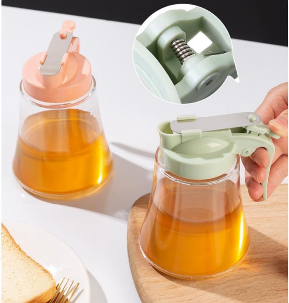 Honey Dispenser No Drip - Easy Squeeze Syrup Dispenser Bottle for Efficient Serving, Honey Squeeze Jar for Kitchen &amp; Coffee Bar, Mess-Free Solution(250ml)