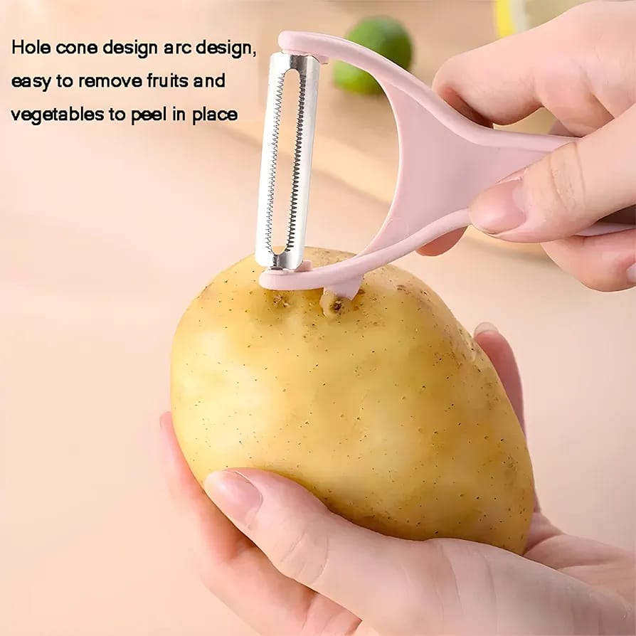 4-Piece Kitchen Cooking Utensils Set – Grater, Magic Peeler, Knife &amp; Bottle Opener Combo for Fruits &amp; Vegetables