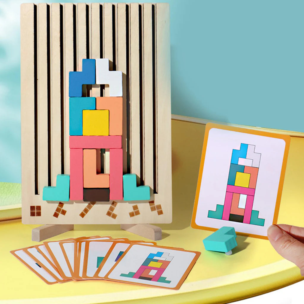 Wooden Puzzle Tetris Game