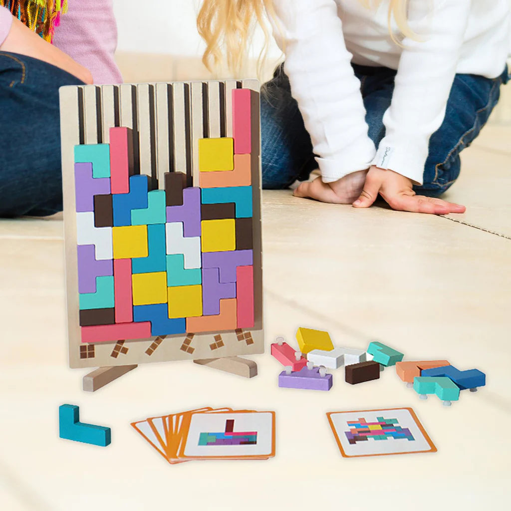 Wooden Puzzle Tetris Game