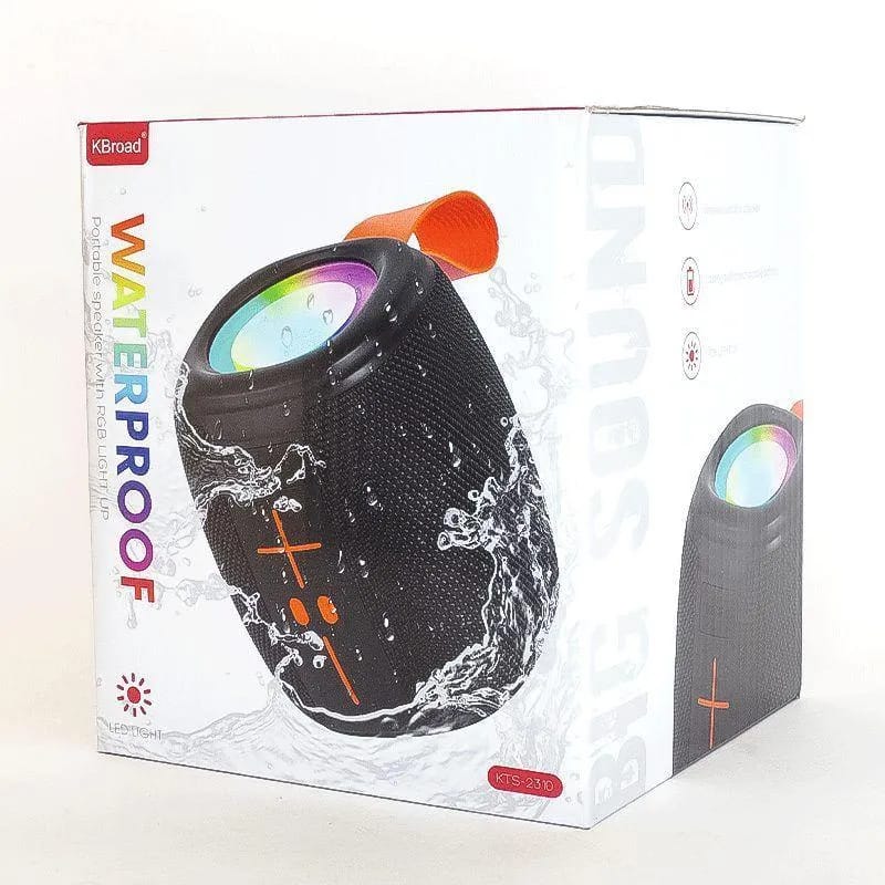 KTS-2310 Waterproof RGB Bluetooth Speaker – Portable Outdoor Wireless Speaker with Deep Bass & LED Light Up Display