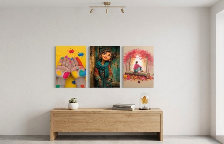 Colorful Artistic Kids & Nature Wooden Wall Art