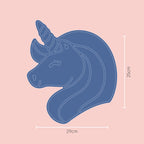 Acrylic Mirror Unicorn Wall Decoration – Shatterproof Silver Mirror & Wood 3D Wall Art Sticker Decal for Kids Room (25 x 29)