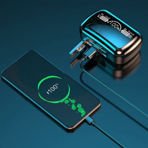 DaMix Original M10 Bluetooth Earbuds – Wireless Earphones with LED Display &amp; Power Bank Case