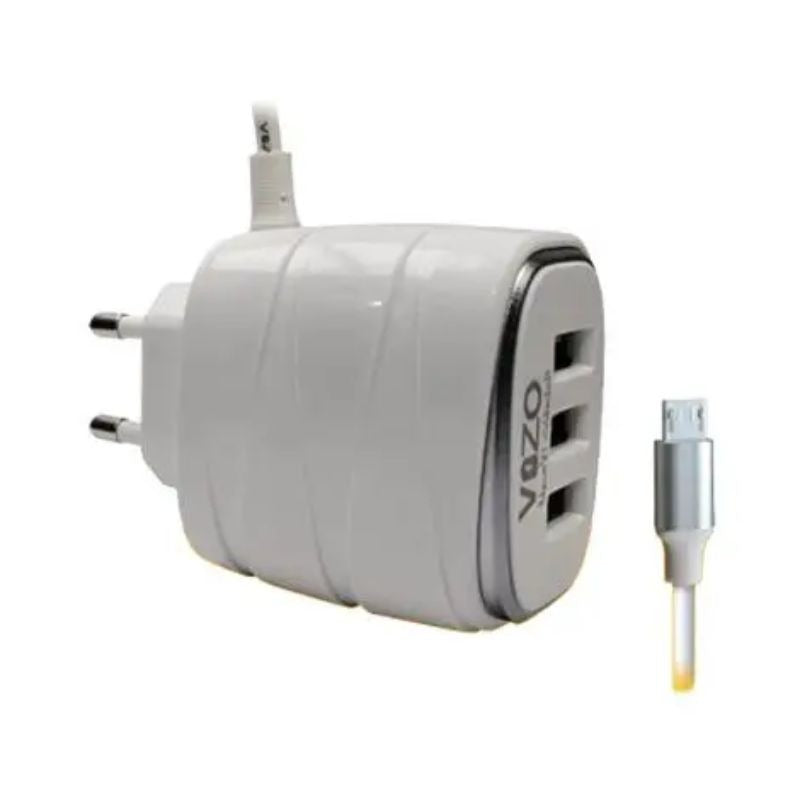 V16-Micro USB – 4A Smart Fast Charger (3 USB Ports + Built-in Cable)