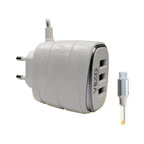 V16-Micro USB – 4A Smart Fast Charger (3 USB Ports + Built-in Cable)